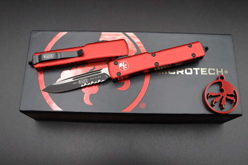Microtech UTX-70 S/E Black P/S Red 148-2RD