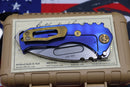 Medford Praetorian Genesis T Satin with Blue/Gold & Drop Point CPM-S35VN