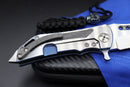 Darrel Ralph DDR V5 Dominator XI XIBH 20CV Satin Carbon Fiber with Blue Perimeter & Damasteel