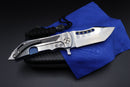 Darrel Ralph DDR V5 Dominator XI XIBH 20CV Satin Carbon Fiber with Blue Perimeter & Damasteel