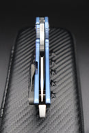 Darrel Ralph DDR V5 Dominator XI XIBH 20CV Satin Carbon Fiber with Blue Perimeter & Damasteel