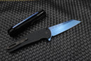 Pro-Tech Malibu NYCKS 2021 Textured Black with Abalone Button & Sapphire Blue S45 Blade 5206-SB
