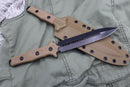 Heretic Knives Nephilim Flat Dark Earth G-10 Double Edge DLC Battleworn H003-8A-FDE