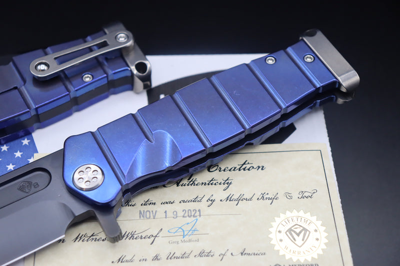 Medford Knife Fighter Flipper USMC Blue with PVD S35