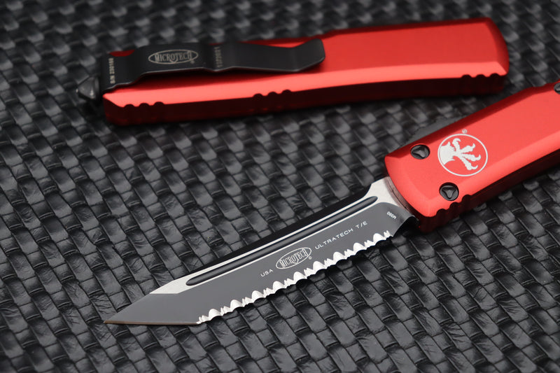 Microtech Ultratech T/E Red Full Serrated 123-3RD