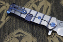 Medford Knife Fighter Flipper USMC Blue w/ Faced Silver Handles & S35 Tumbled