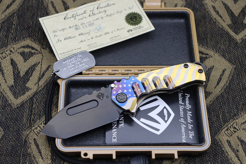 Medford Praetorian Genesis T S35 Tanto PVD & American Flag Engraving