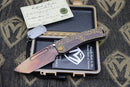 Medford Marauder H "Peaks & Valleys" Handles w/ Bronze Hardware & S35VN Vulcan Tanto