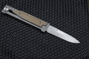 Reate EXO Exoskeleton Design Brown Micarta Double Edge