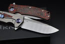 Reate Knives Horizon D Lava Flow Fat Carbon & Chad Nichols MokuTi Exclusive w/ Silver Hardware