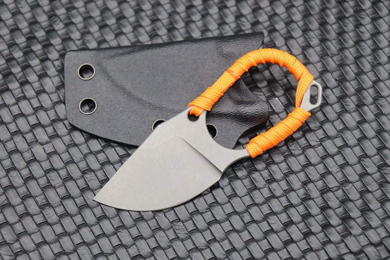 Jake Hoback Knives Jeremiah Johnson Fixed Blade CPM-20CV w/ Orange Paracord Wrap