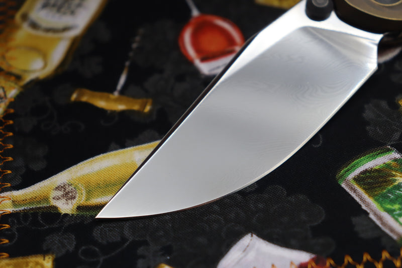 Custom Knife Factory & Marfione Custom Knives Collaboration Sokosha High Polish Damasteel & Red Carbon Fiber One-Off