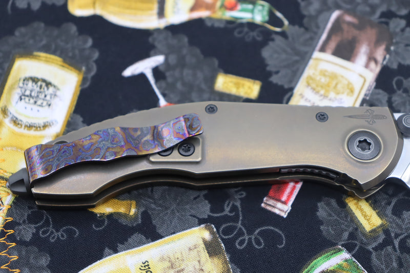 Custom Knife Factory & Marfione Custom Knives Collaboration Sokosha High Polish Damasteel & Red Carbon Fiber One-Off