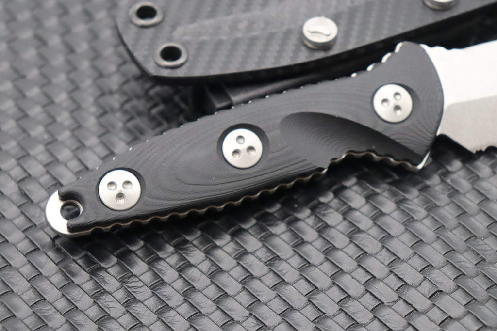 Microtech Socom Alpha Mini T/E Tanto Stonewash Partial Serrated 114M-1