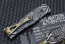 Microtech Hera D/E Two-Toned Black w/ Gold Accents 'SOURCE' Artwork 702-1TSOS