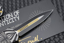Microtech Hera D/E Two-Toned Black w/ Gold Accents 'SOURCE' Artwork 702-1TSOS