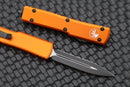 Microtech UTX-70 D/E Black Fully Serrated & Orange 147-3OR