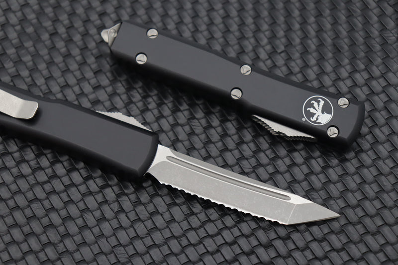 Microtech Ultratech Black & T/E Apocalyptic Full Serrated 123-12AP