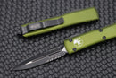 Microtech Ultratech D/E Black Partial Serrated & OD Green 122-2OD