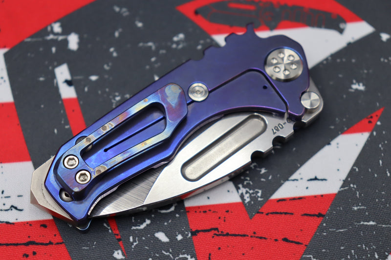 Medford Micro Praetorian T w/ Tumbled S35 & Faced/Flamed Blue Galaxy Finish Handle/Clip