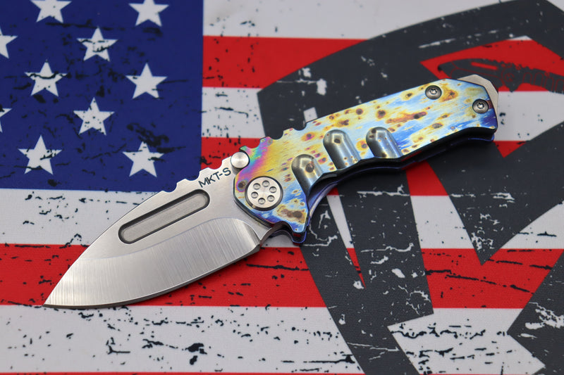 Medford Micro Praetorian T w/ Tumbled S35 & Faced/Flamed Blue Galaxy Finish Handle/Clip