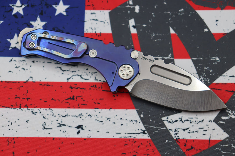 Medford Micro Praetorian T w/ Tumbled S35 & Faced/Flamed Blue Galaxy Finish Handle/Clip