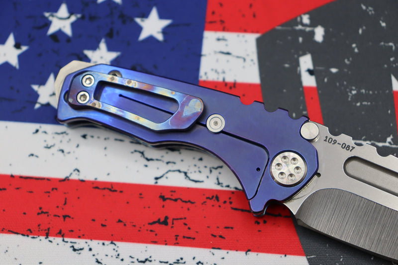 Medford Micro Praetorian T w/ Tumbled S35 & Faced/Flamed Blue Galaxy Finish Handle/Clip