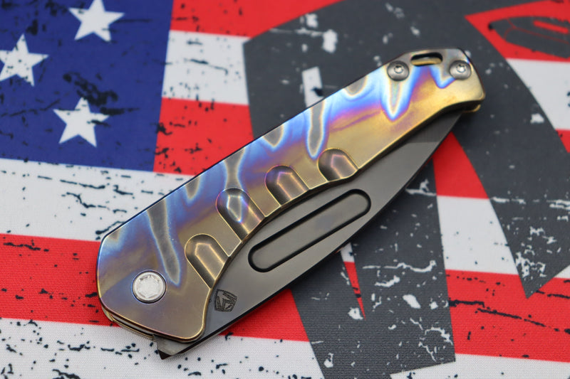 Medford Praetorian Slim PVD S35VN Tanto & Flamed Handle w/ Bronze