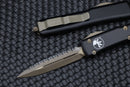 Microtech Ultratech Black w/ Full Serrated Double Edge Bronze Apocalyptic 122-15AP