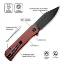CIVIVI Relic Burgundy G-10 & Black Nitro-V C20077B-2