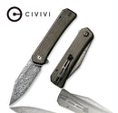 CIVIVI Relic Dark Green Micarta & Damascus C20077B-DS1
