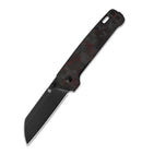 QSP Penguin Black & Red Shredded Carbon fiber Overlay G10 & Black D2 QS130-URD
