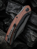 We Knife Co Snick Black Titanium Handle w/ Cuibourtia Wood Inlay & Black 20CV WE19022F-3