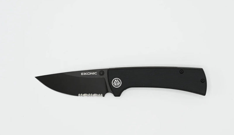 Eikonic Knives RCK9 Night Black G-10 & Black Serrated D2 100BBS