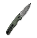 Civivi Altus - Button Lock Thumb Stud w/ Green Micarta Handle & Damascus C20076-DS1