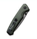 Civivi Altus - Button Lock Thumb Stud w/ Green Micarta Handle & Damascus C20076-DS1