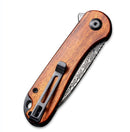Civivi Elementum Flipper - Cuibourtia Wood Handle & Damascus C907DS-2