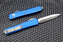 Microtech Ultratech Double Edge Stonewash Full Serrated & Blue 122-12BL