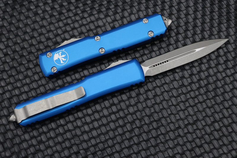 Microtech Ultratech Double Edge Apocalyptic Standard & Blue 122-10APBL