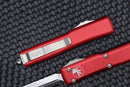 Microtech Ultratech Red & Double Edge Stonewash Partial Serrated 122-11RD