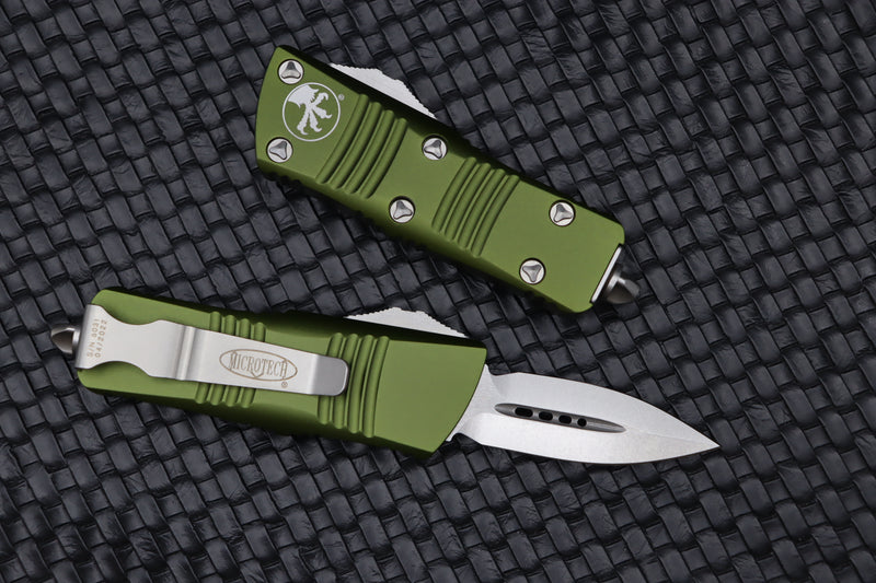 Microtech Mini Troodon D/E Stonewash & OD Green 238-10OD