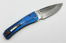 Medford Knife Slim Midi S45 Tumbled Drop Point w/ Blue Solar Flare Flamed Handles & Flamed Hardware/Clip
