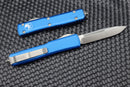 Microtech Ultratech Blue & Single Edge Satin Standard 121-4BL