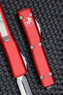 Microtech Ultratech Double Edge Satin Full Serrated & Red 122-6RD