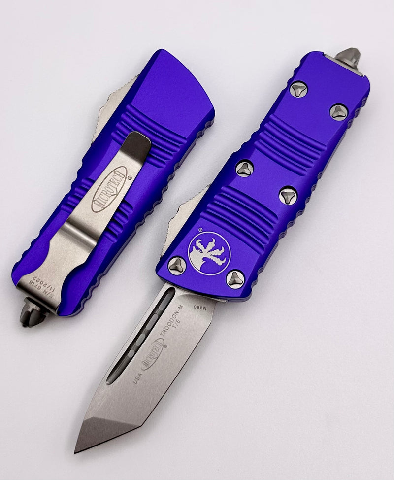 Microtech Troodon Mini Tanto Stonewash Standard & Purple 240-10PU