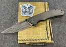 Civivi Brazen Flipper Dark Green Micarta Damascus C2102DS-3