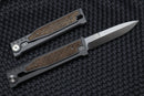 Reate EXO Exoskeleton Design Burlap Micarta Double Edge