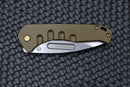 Medford Praetorian Swift FL Framelock w/ Tumbled Drop Point S35 & Green Handle w/ Bronze Hardware/Clip
