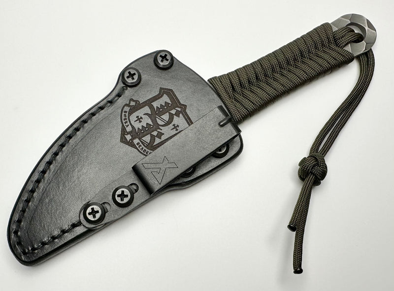 Borka Blades SBK-LS M390 Rock Ground Fixed Blade & Chattanooga Leather Sheath