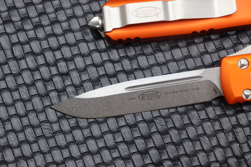 Microtech Ultratech Orange w/ Single Edge Stonewash Standard 121-10OR